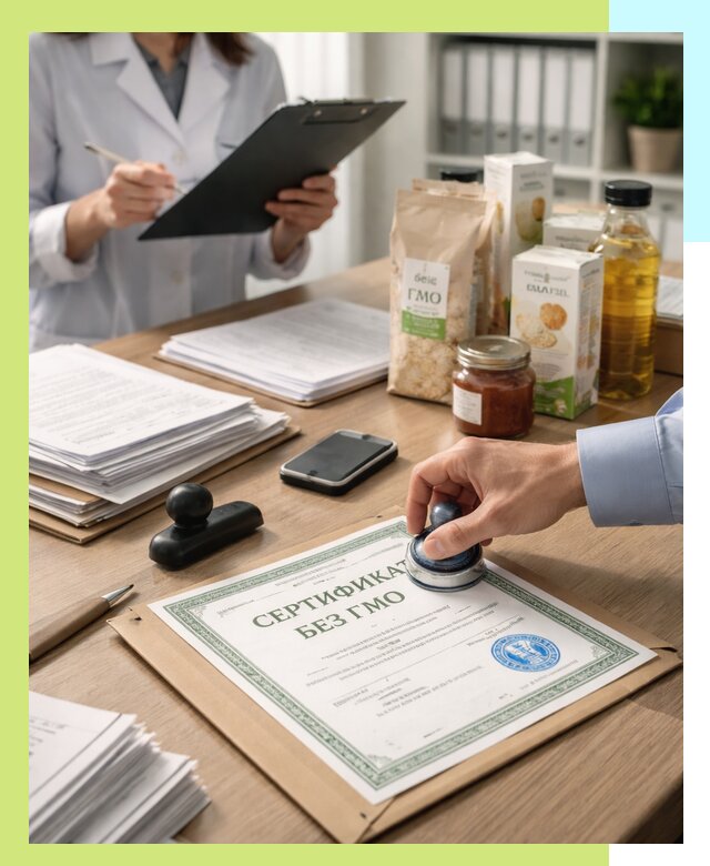 Получение сертификата Без ГМО для продукции в Владивостоке